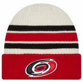 Carolina Hurricanes - New Era Vintage Cuffed Knit Hat Cream/Red