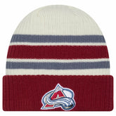 Colorado Avalanche - New Era Vintage Cuffed Knit Hat Cream/Burgundy