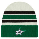 Dallas Stars - New Era Vintage Cuffed Knit Hat Cream/Kelly Green