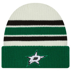 Dallas Stars - New Era Vintage Cuffed Knit Hat Cream/Kelly Green