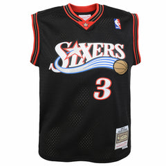 Mitchell & Ness - Allen Iverson Philadelphia 76ers Youth 2000-01 Swingman Road Jersey - Black