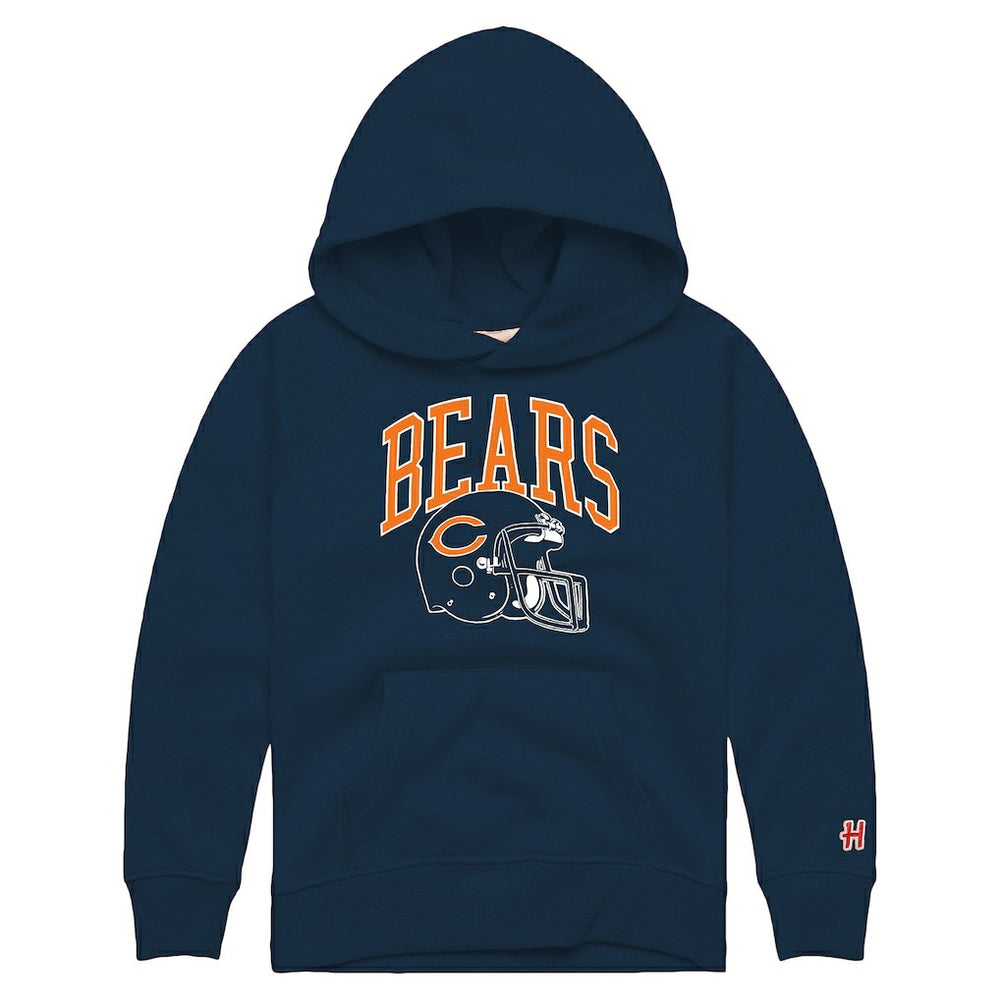 Chicago Bears Homage Youth Helmet Retro Tri-Blend Hoodie Navy - NFL