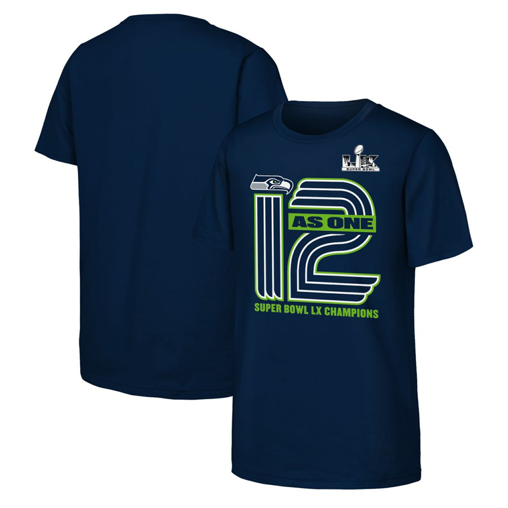 Seattle Seahawks Youth Super Bowl LX Champions Hometown Collection T-Shirt College Navy - Fanatics