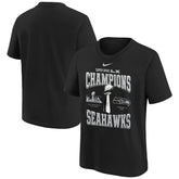 Seattle Seahawks Youth Super Bowl LX Champions Locker Room Trophy Collection Replica T-Shirt Black - Nike