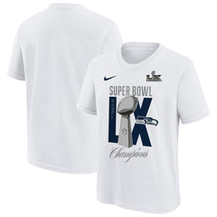 Seattle Seahawks Youth Super Bowl LX Champions Lombardi Trophy T-Shirt White - Nike
