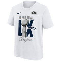 Seattle Seahawks Youth Super Bowl LX Champions Lombardi Trophy T-Shirt White - Nike
