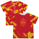 Spain National Team Vive La Fete Youth Paint Brush T-Shirts - Red
