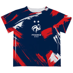 France National Team Vive La Fete Youth Paint Brush T-Shirts - Navy