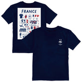 France National Team Vive La Fete Youth Impressions Artwork T-Shirts - Navy