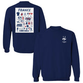 France National Team Vive La Fete Women's Impressions Artwork Sweatshirt - Navy