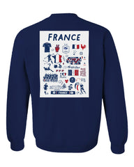 France National Team Vive La Fete Women's Impressions Artwork Sweatshirt - Navy