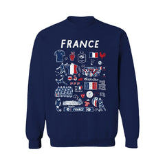 France National Team Vive La Fete Women's Impressions Artwork Sweatshirt - Navy