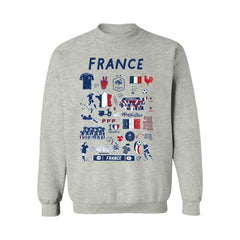 France National Team Vive La Fete Women's Impressions Artwork Sweatshirt - Gray