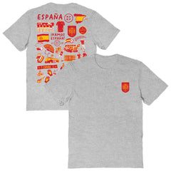 Spain National Team Vive La Fete Women's Impressions Artwork Fitted T-Shirts - Gray