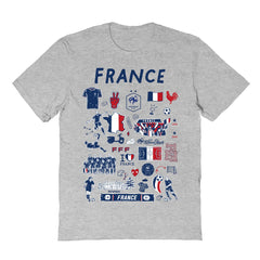 France National Team Vive La Fete Women's Impressions Artwork Fitted T-Shirts - Gray