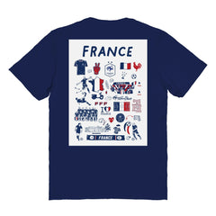 France National Team Vive La Fete Women's Impressions Artwork Fitted T-Shirts - Navy