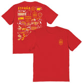 Spain National Team Vive La Fete Women's Impressions Artwork Fitted T-Shirts - Red
