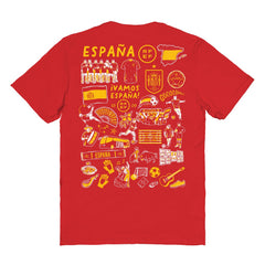 Spain National Team Vive La Fete Women's Impressions Artwork Fitted T-Shirts - Red