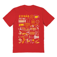 Spain National Team Vive La Fete Women's Impressions Artwork Fitted T-Shirts - Red