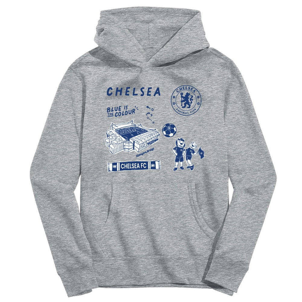Chelsea Vive La Fete Youth Impressions Icons Hoodie - Gray
