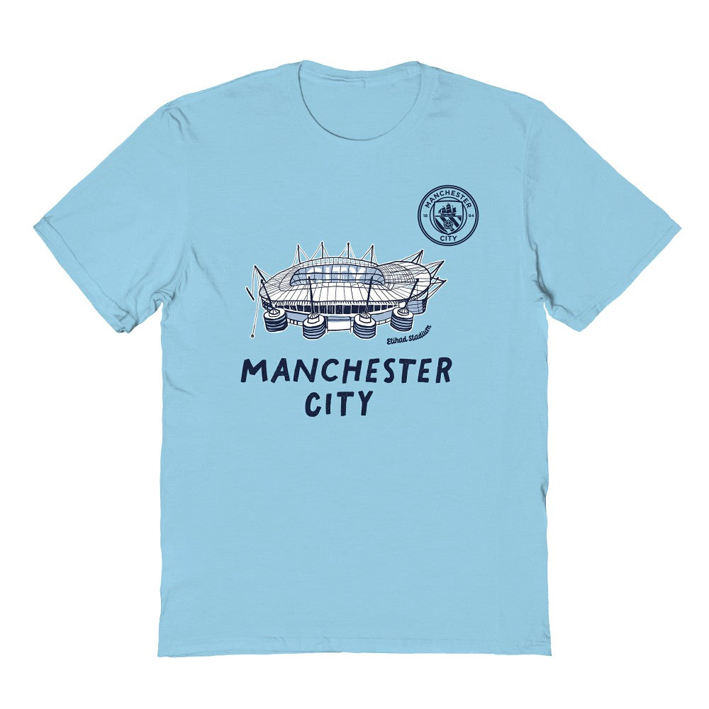 Manchester City Vive La Fete Youth Chilena Style T-Shirts - Light Blue