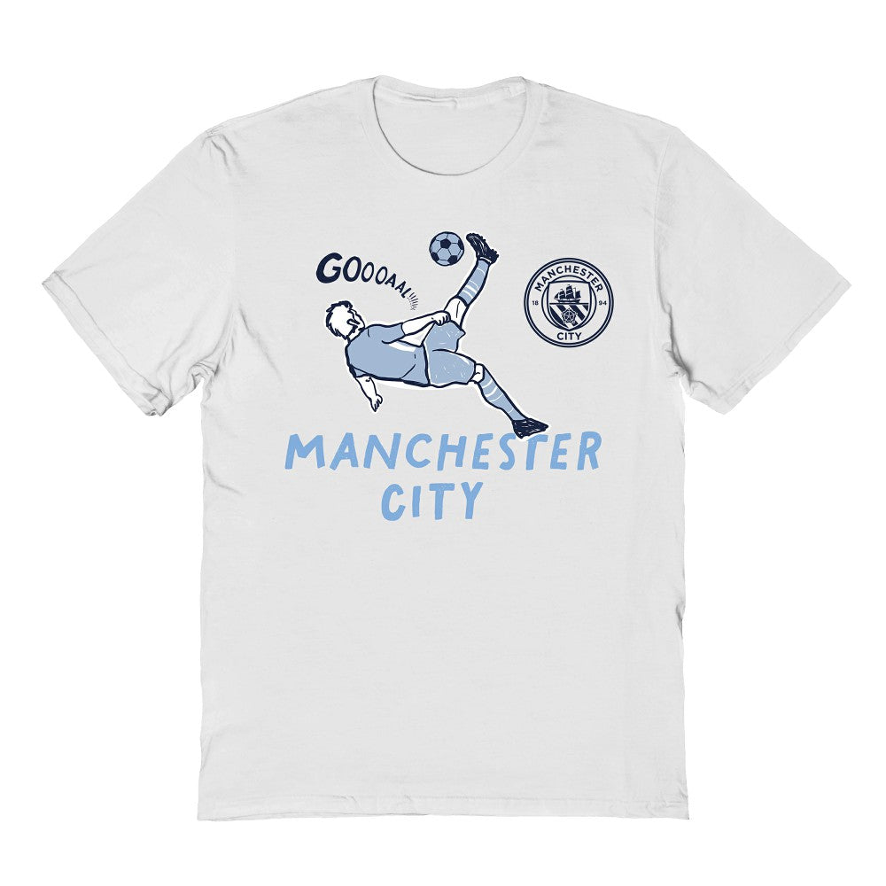 Manchester City Vive La Fete Youth Chilena Style T-Shirts - White