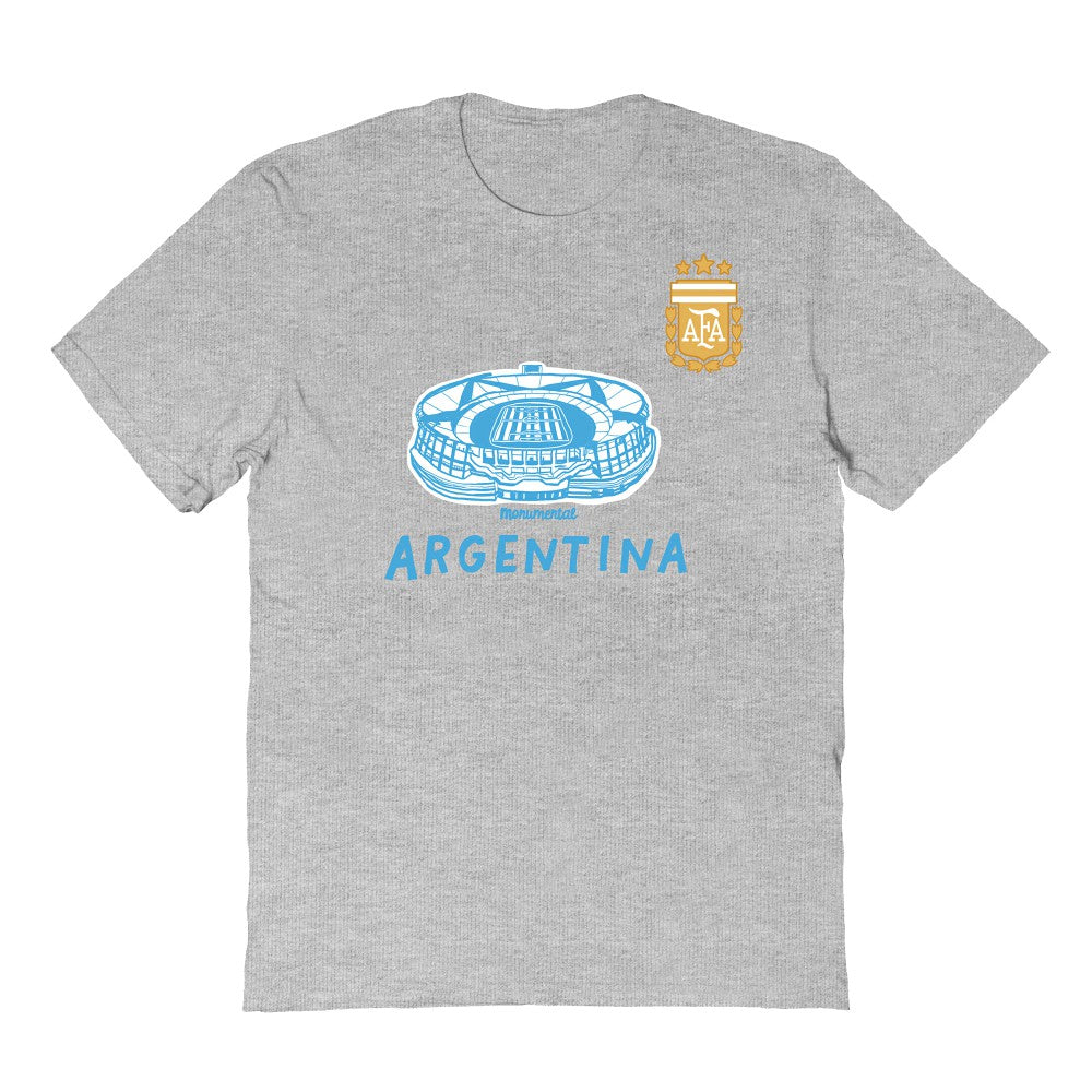 Argentina National Team Vive La Fete Youth Chilena Style T-Shirts - Gray