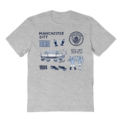 Manchester City Vive La Fete Youth Impressions Icons T-Shirts - Gray