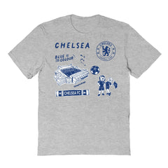 Chelsea Vive La Fete Youth Impressions Icons T-Shirts - Gray
