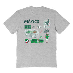 Mexico National Team Vive La Fete Youth Impressions Icons T-Shirts - Gray