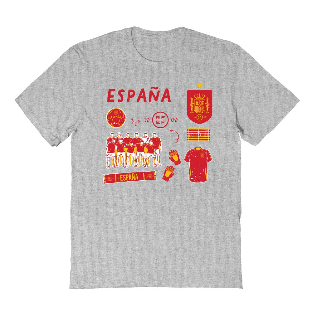 Spain National Team Vive La Fete Youth Impressions Icons T-Shirts - Gray
