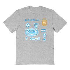 Argentina National Team Vive La Fete Youth Impressions Icons T-Shirts - Gray