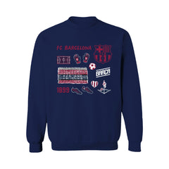 Barcelona Vive La Fete Women's Impressions Icons Sweatshirt - Navy