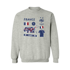 France National Team Vive La Fete Women's Impressions Icons Sweatshirt - Gray