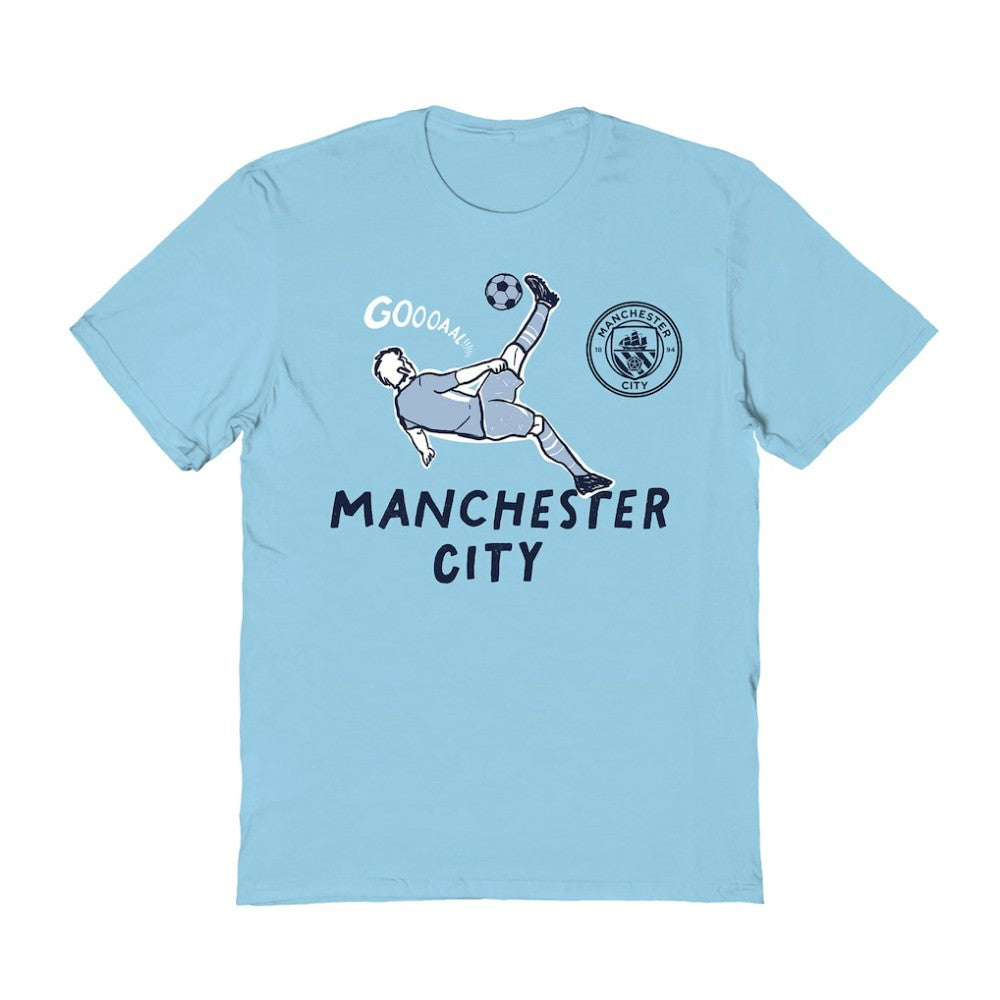Manchester City Vive La Fete Women's Chilena Style T-Shirts - Light Blue