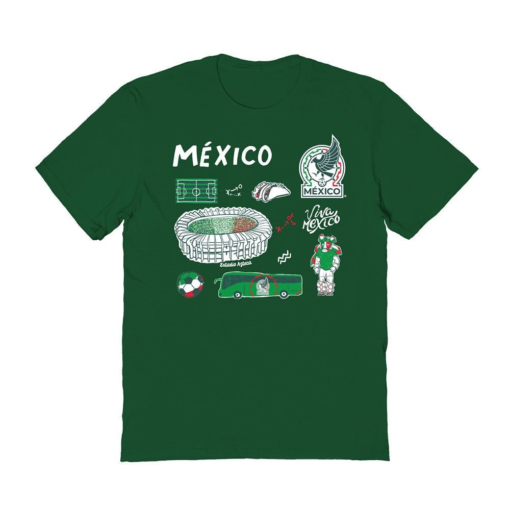 Mexico National Team Vive La Fete Women's Impressions Icons T-Shirts - Green