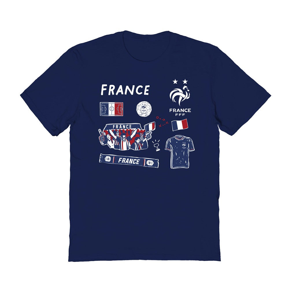 France National Team Vive La Fete Women's Impressions Icons T-Shirts - Navy
