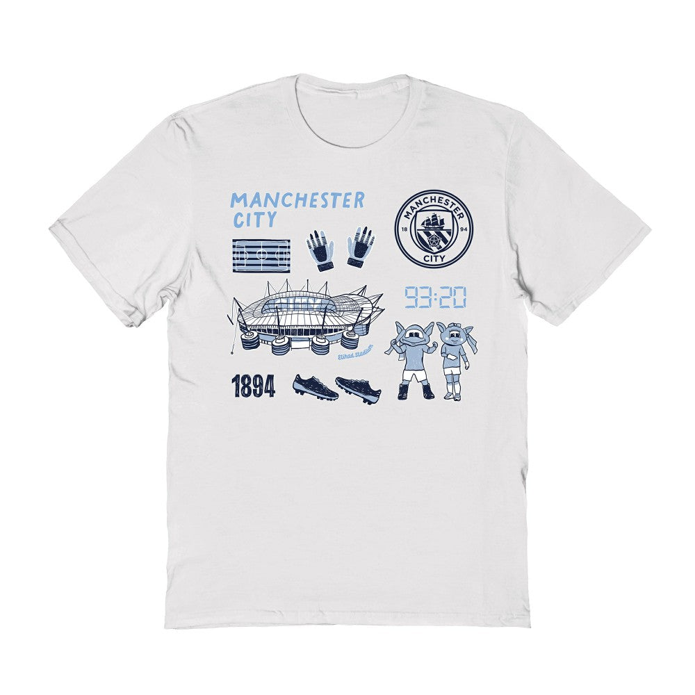Manchester City Vive La Fete Women's Impressions Icons T-Shirts - White
