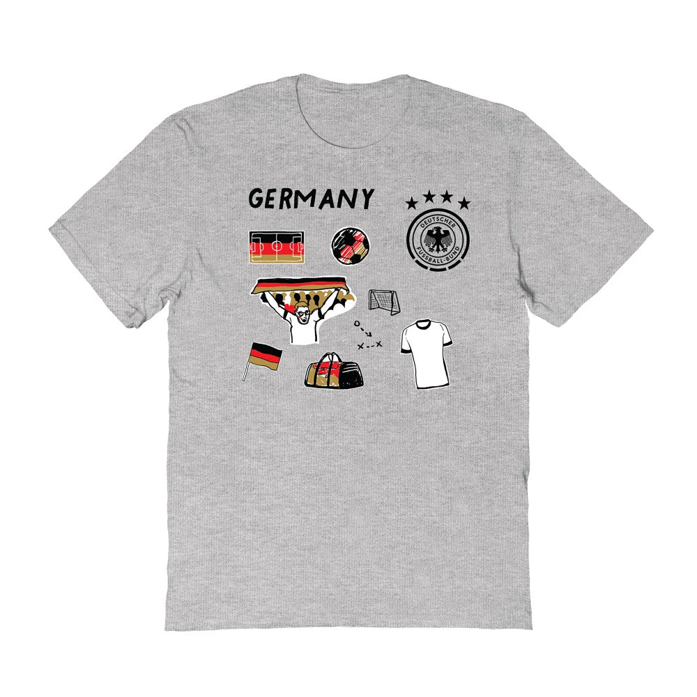 Germany National Team Vive La Fete Women's Impressions Icons T-Shirts - Gray