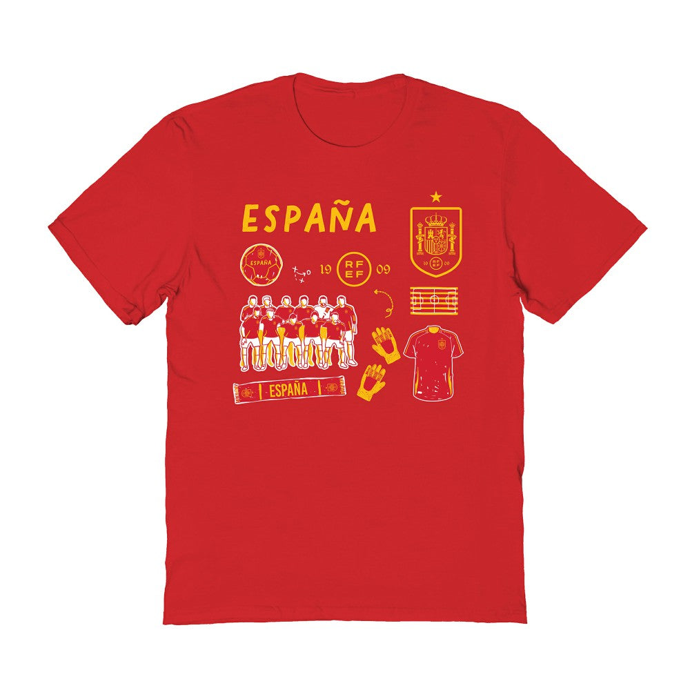 Spain National Team Vive La Fete Women's Impressions Icons T-Shirts - Red