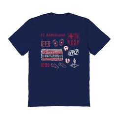 Barcelona Vive La Fete Women's Impressions Icons T-Shirts - Navy