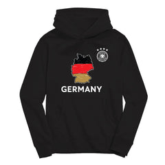 Germany National Team Vive La Fete Youth Map Style Hoodie - Black