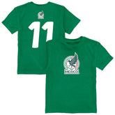 Santiago Gimenez Mexico National Team Vive La Fete Youth Player Name & Number Color Badge T-Shirts - Green