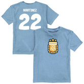 Lautaro Martinez Argentina National Team Vive La Fete Youth Player Name & Number Color Badge T-Shirts - Light Blue