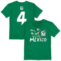 Edson Álvarez Mexico National Team Vive La Fete Youth Player Name & Number Chilena Style T-Shirts - Green