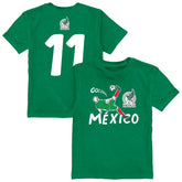 Santiago Gimenez Mexico National Team Vive La Fete Youth Player Name & Number Chilena Style T-Shirts - Green