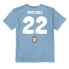 Lautaro Martinez Argentina National Team Vive La Fete Youth Player Name & Number Stadium Style T-Shirts - Light Blue