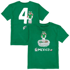 Edson Álvarez Mexico National Team Vive La Fete Youth Player Name & Number Stadium Style T-Shirts - Green