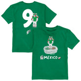 Raúl Jiménez Mexico National Team Vive La Fete Youth Player Name & Number Stadium Style T-Shirts - Green