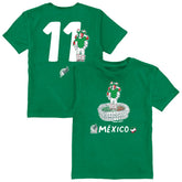 Santiago Gimenez Mexico National Team Vive La Fete Youth Player Name & Number Stadium Style T-Shirts - Green